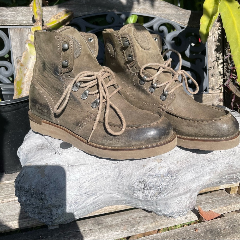 Diesel Olive Leather Boots